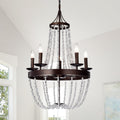 Ruesen 5 Light 22 Inch Antique Bronze Crystal Chandelier
