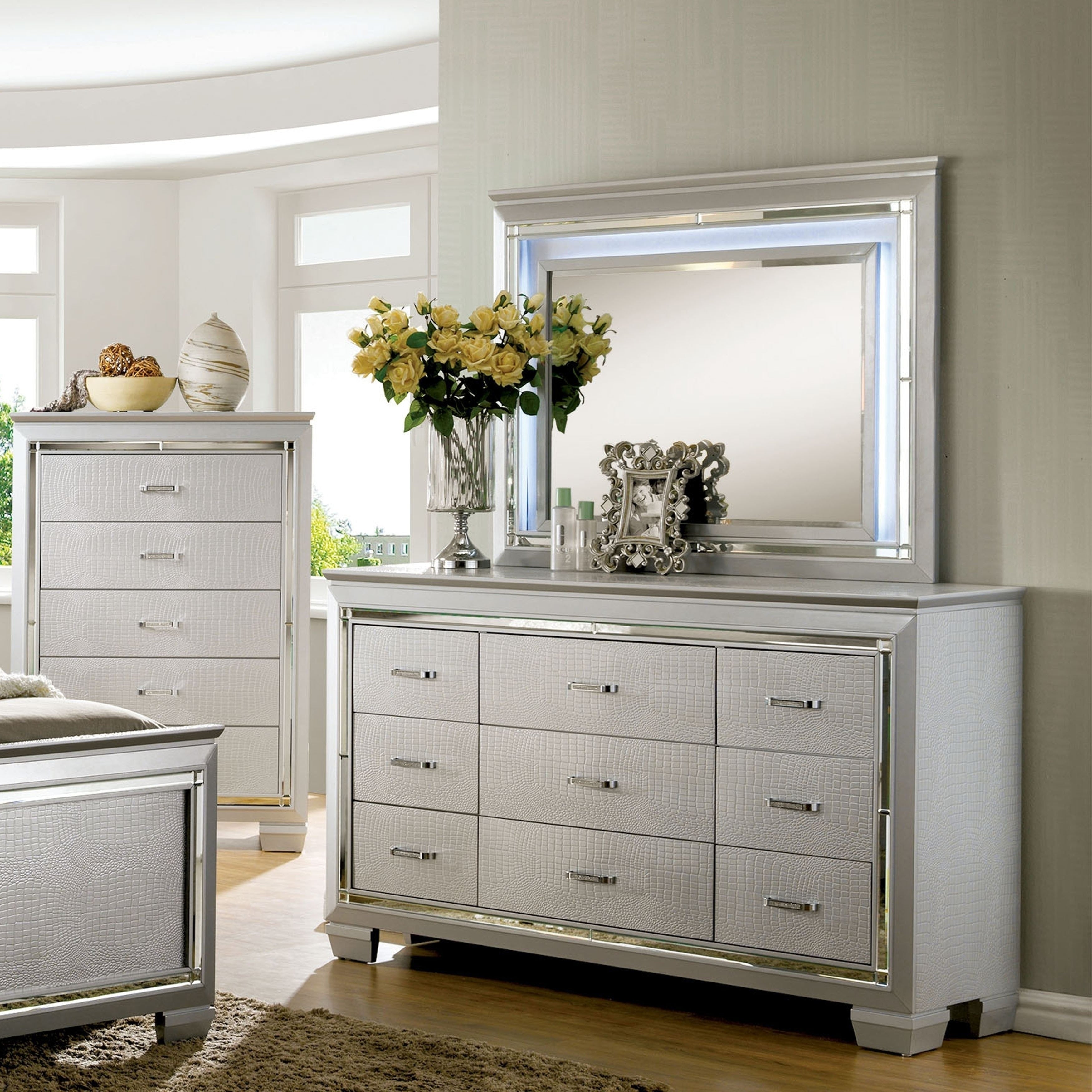 Tallone Contemporary 2 Piece Dresser And Mirror Set By Foa