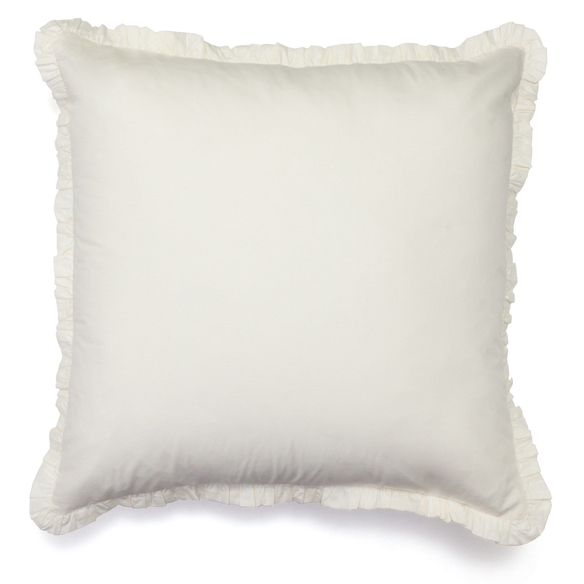 Ruffled Ivory Euro Sham Pillow Cases Set Of 2