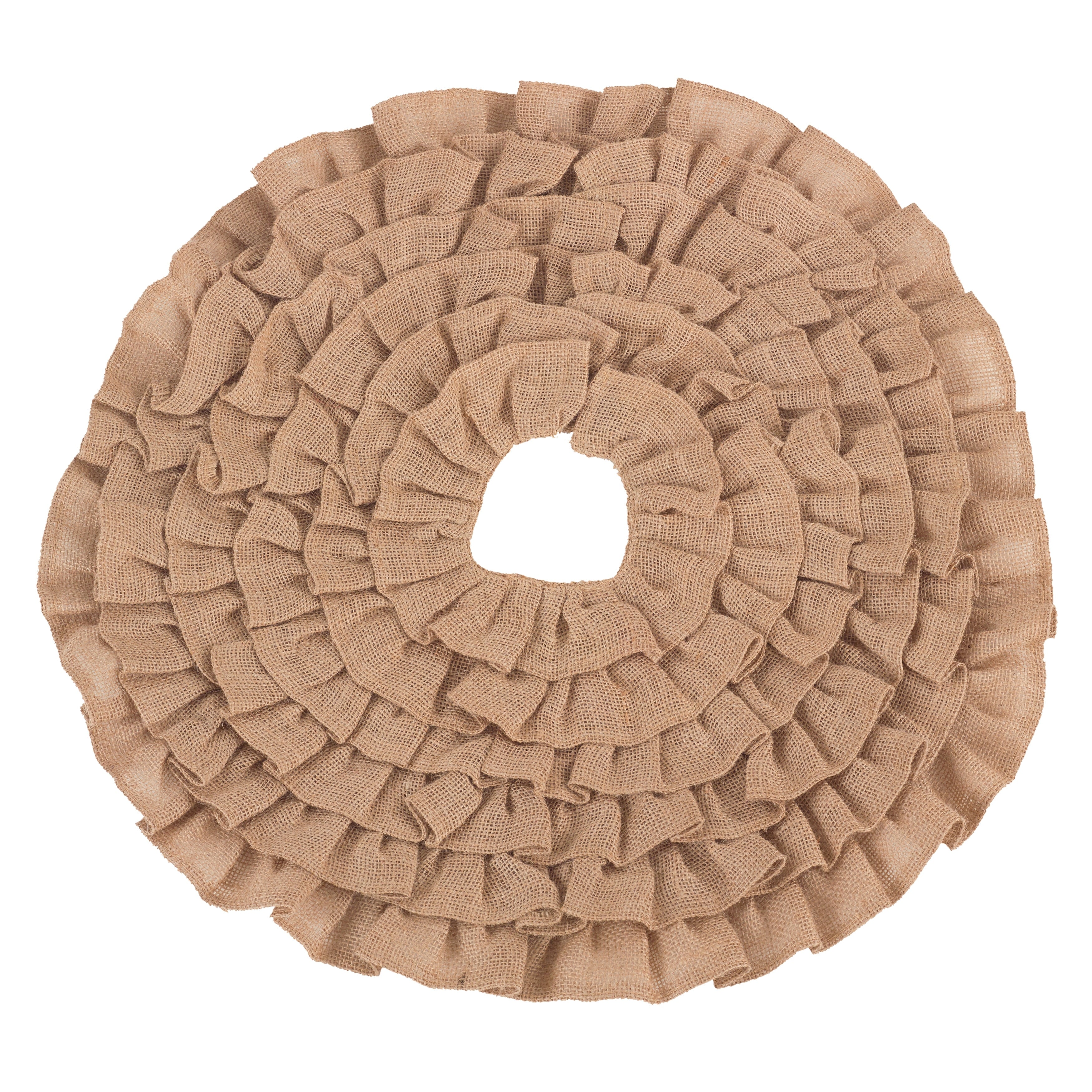 Tiered Ruffle Design Jute Christmas Mini Tree Skirt