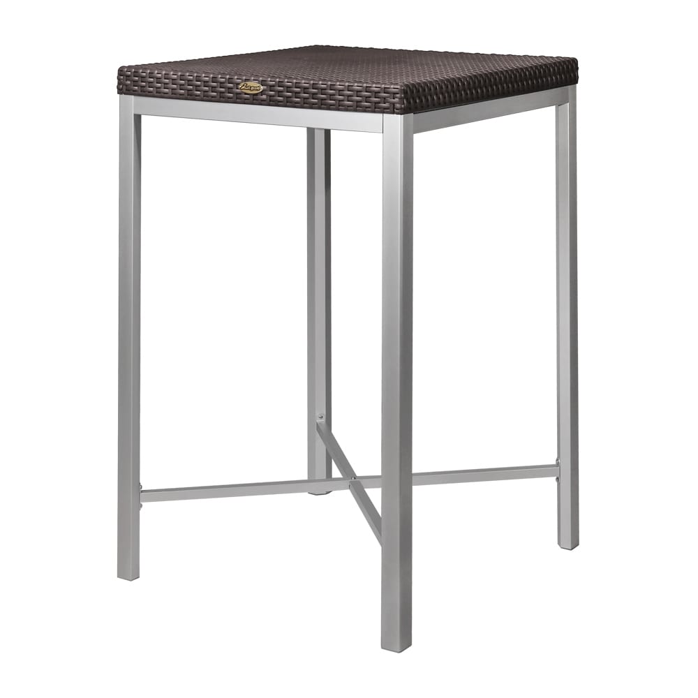 Russ Rattan Bar Table With Aluminum Legs
