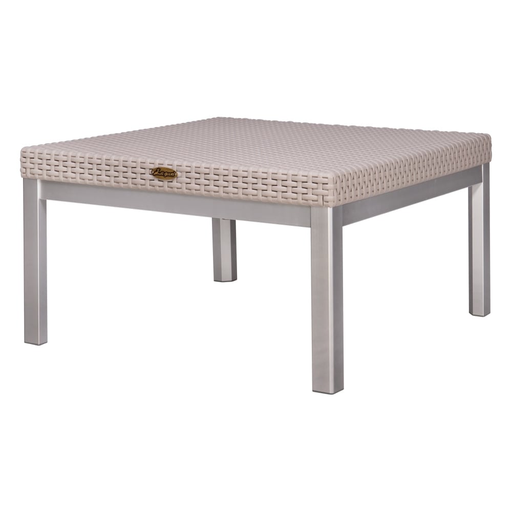 Russ Rattan Coffee Table With Aluminum Legs