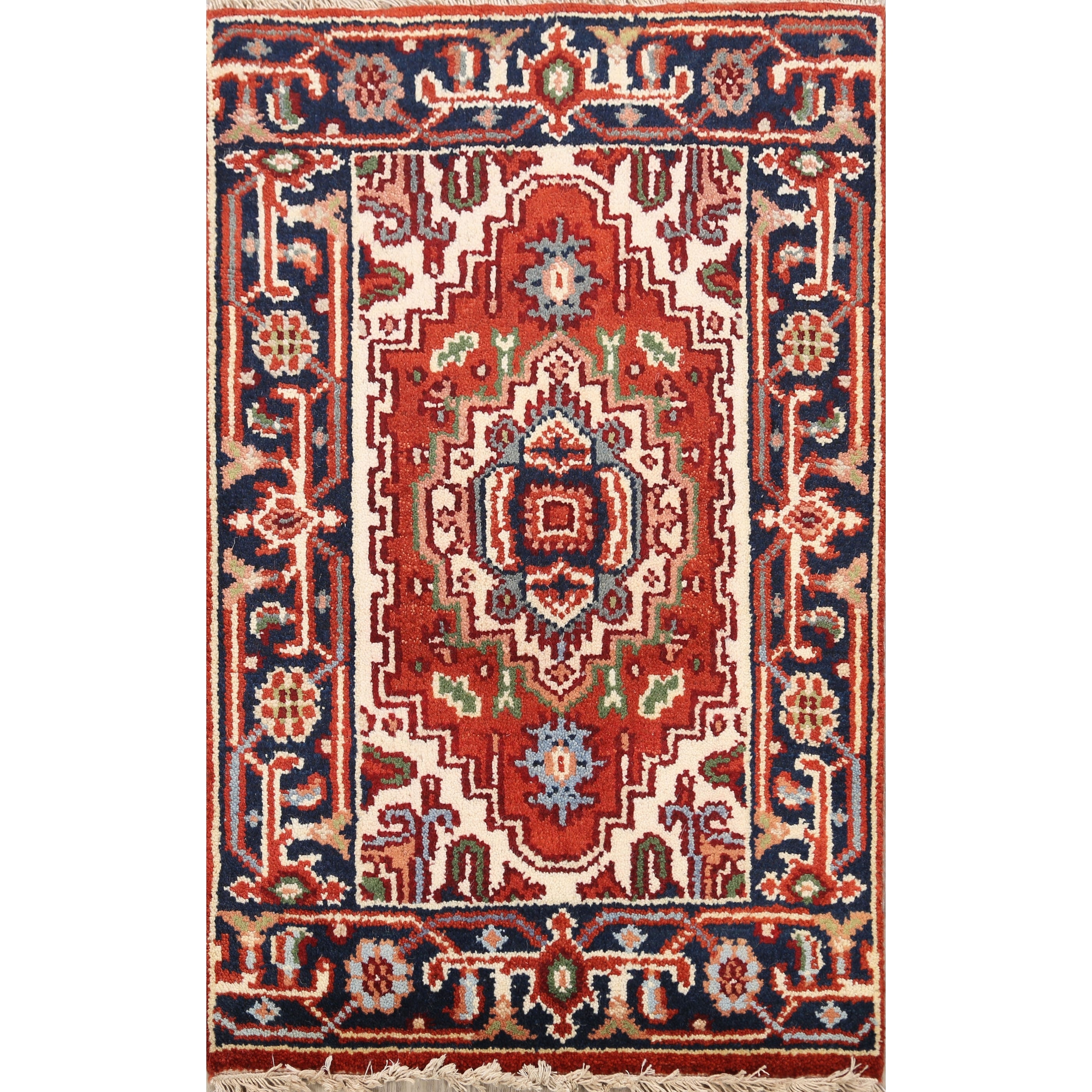 Rust Geometric Heriz Oriental Wool Area Rug Handmade Home Decor Carpet 20 X 30