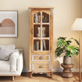 Rustic 54.53 Tall Wooden Accent Cabinet With Decorative Doors And 2 Drawers