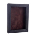 Rustic Black Wood Shadow Box Frame With Acrylic Front Brown Suede Backing 30 Sizes