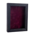 Rustic Black Wood Shadow Box Frame With Acrylic Front Dark Red Suede Backing 30 Sizes