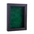 Rustic Black Wood Shadow Box Frame With Acrylic Front Forest Green Suede Backing 30 Sizes