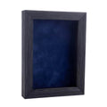 Rustic Black Wood Shadow Box Frame With Acrylic Front Navy Blue Suede Backing 30 Sizes