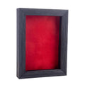 Rustic Black Wood Shadow Box Frame With Acrylic Front Red Suede Backing 30 Sizes
