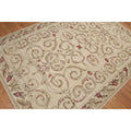 Rustic Botanical Scrolls Wool Handwoven Needlepoint Area Rug 55 X 78 Multi
