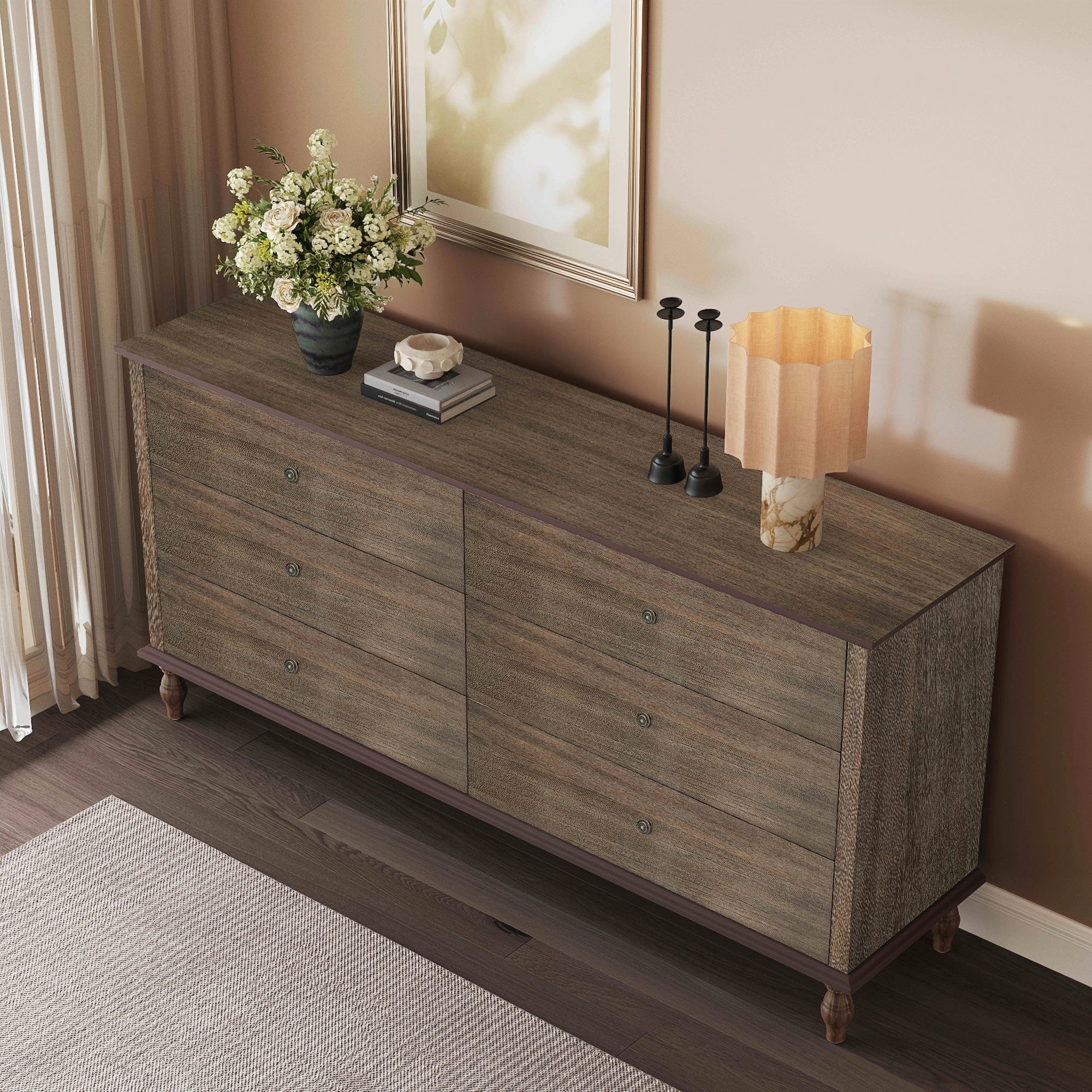 Rustic Brown Dresser Chest Of Drawers With Wood Legs Rustic Side Cabinet Storage Cabinet Hallway Cabinet