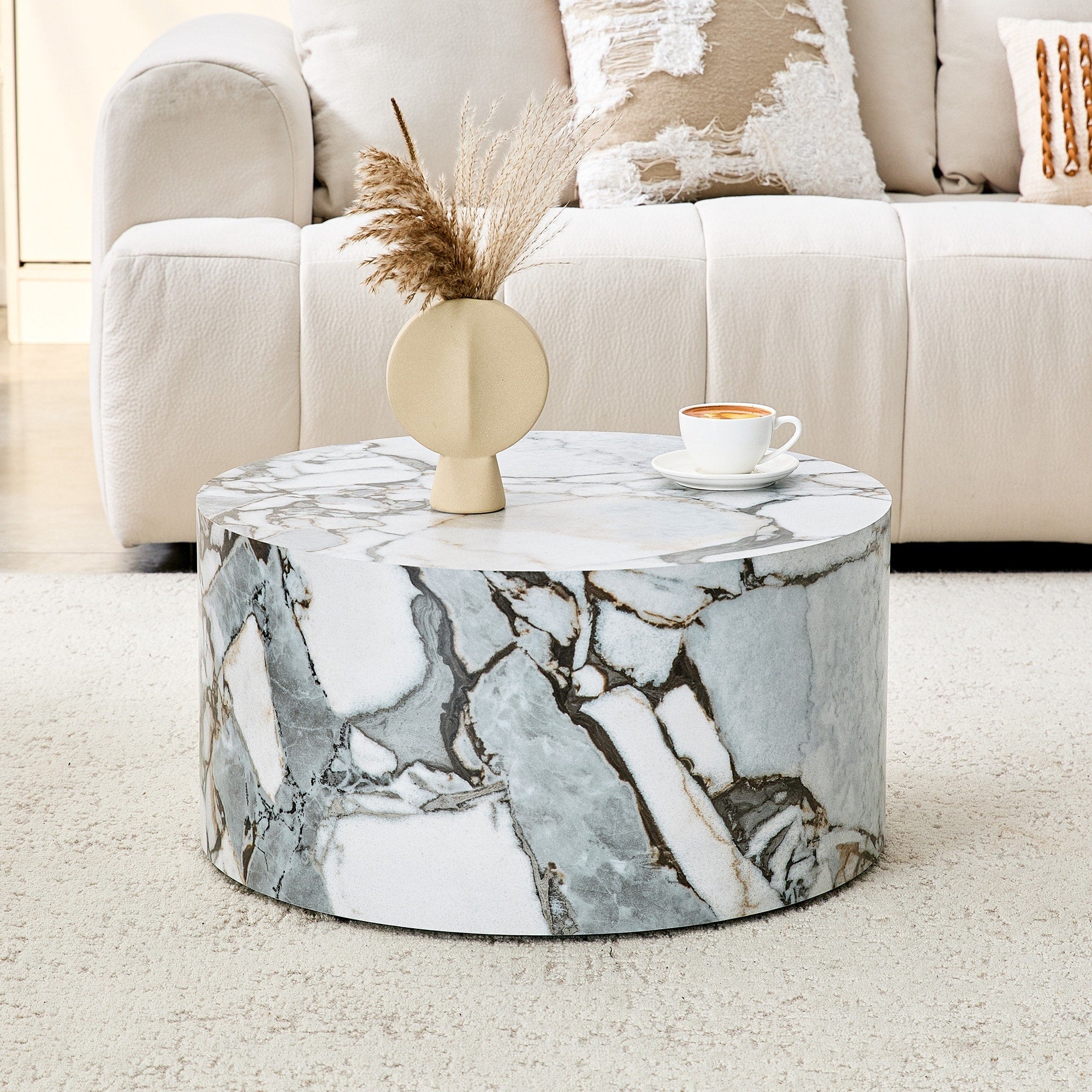 Rustic Coffee Table White End Table Side Table For Living Room Center Table Sofa Table Accent Table