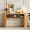 Rustic Console Table Entryway Table Sofa Table With Fluted Legs Natural Accent Table Hallway Table With Shelf