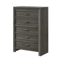Rustic Contemporary 5 Drawer Storage Chest Rustic Gray Finish Wooden Furniture