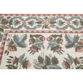 Rustic Country Floral Portuguese Needlepoint Multicolored Wool Hand Woven Area Rug 6 X 9 Multi