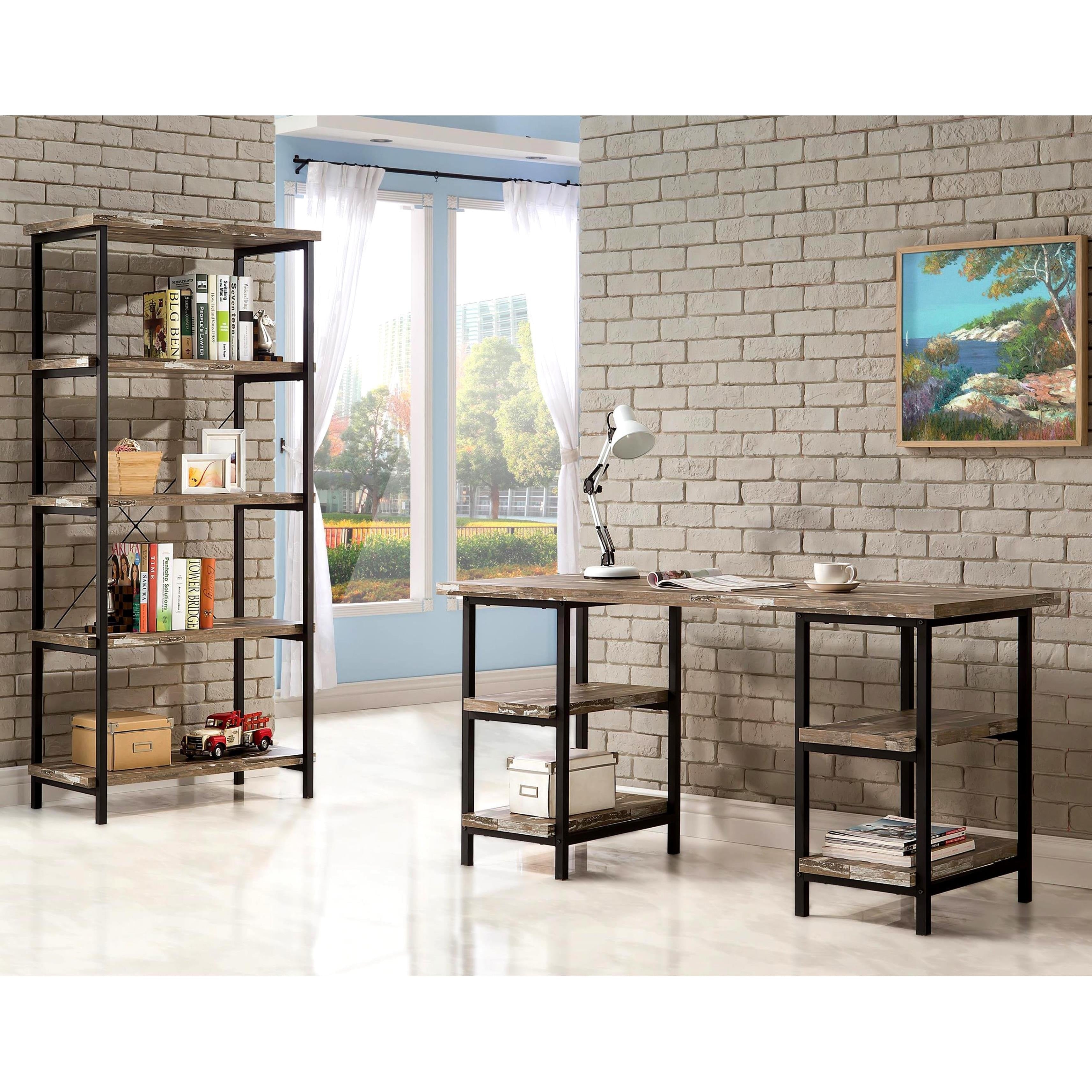 Rustic Design Metal Frame And Salvaged Cabin Finish Home Office Collection