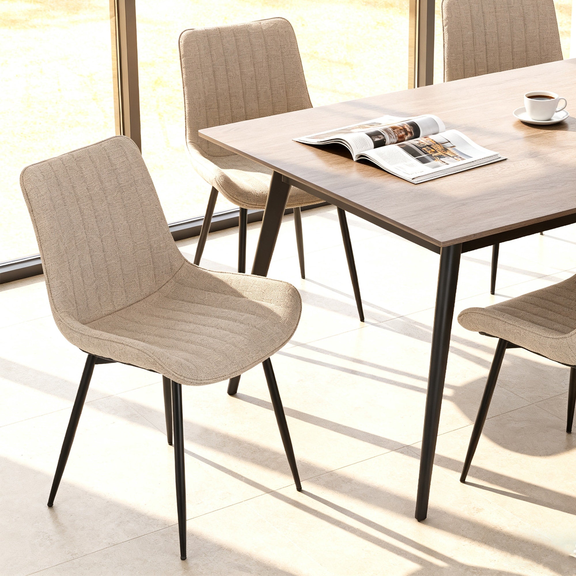 Rustic Dining Chair Side Chair Beige Vanity Chair Reception Chair Office Chair Lounge Chair Leisure Chair