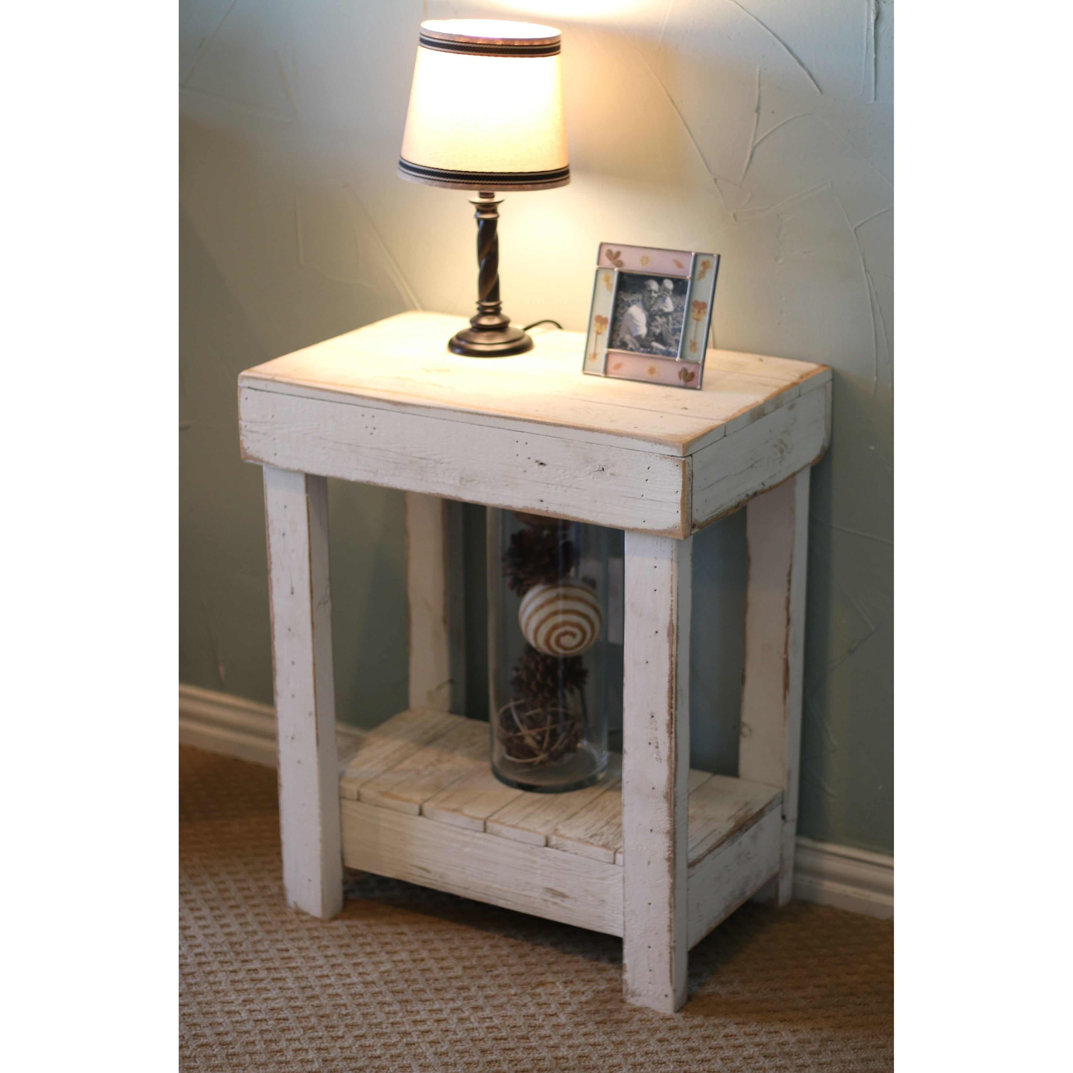 Reclaimed Wood Rustic End Table