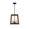 Rustic Farmhouse Geometric Wooden And Black Lantern