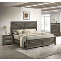 Rustic Farmhouse Gray Finish 3Pc Bedroom Furniture Set