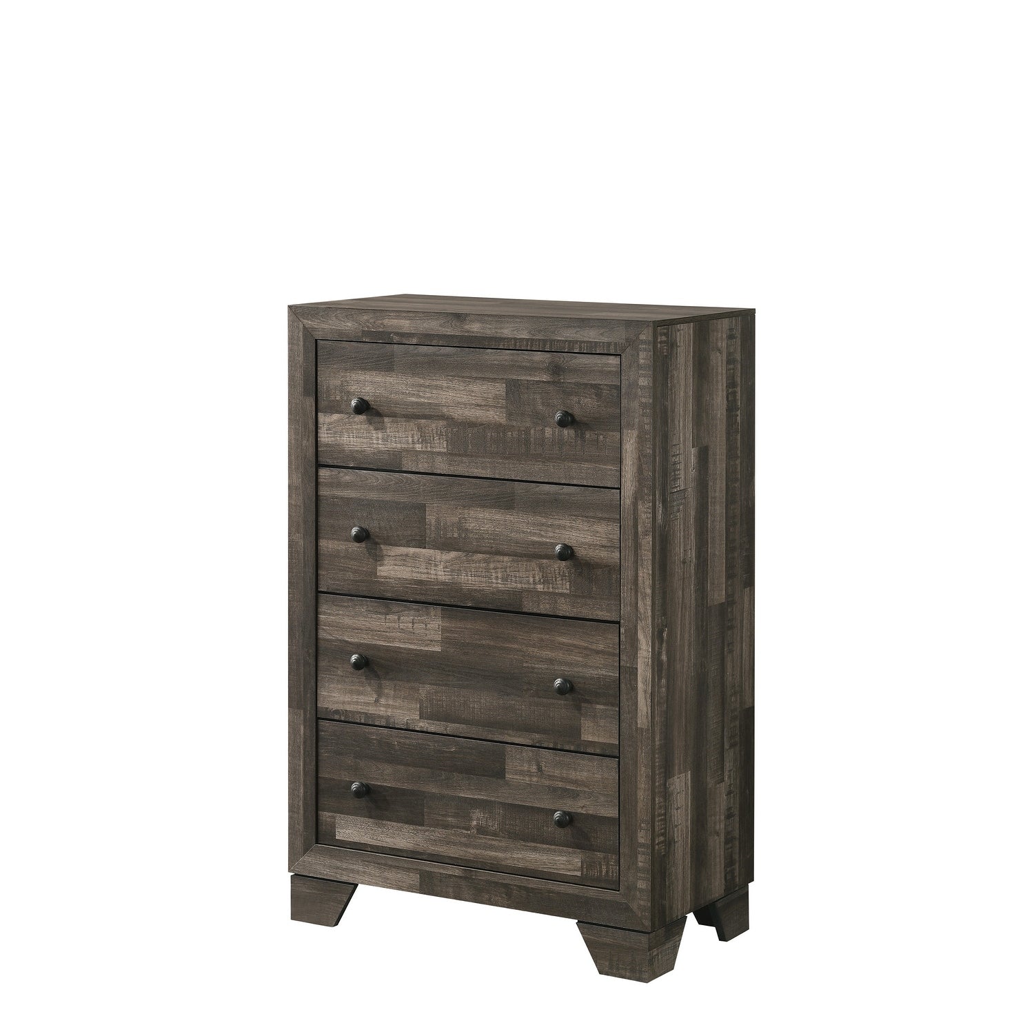 Rustic Four Drawer Tall Storage Chest In Brown Gray Wood Finish