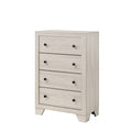 Rustic Four Drawer Tall Storage Chest In White Wash Wood Finish