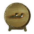 Rustic Handcrafted Wooden Carved Loon Bar Stool 30 In. Brown