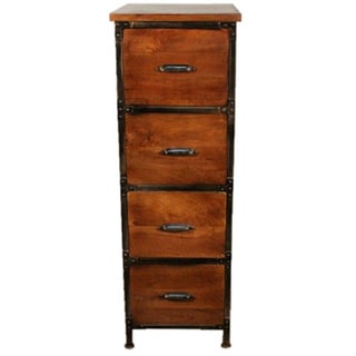 Y Decor Rustic Handmade Solid Wood 4 Drawer Cabinet
