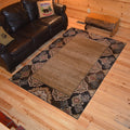 Rustic Lodge Open Center Southwest Cabin Multi Black Area Rug Black Brown 5 X 8