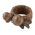 Saro Lifestyle Natural Color Resin Acorn Design Rustic Napkin Rings Set Of 4
