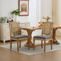 Rustic Natural Style Rattan Back Dining Chair Set Of 2