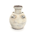 Rustic Off White With Gray Terracotta Urn Vase Vintage Pottery
