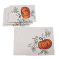 Rustic Pumpkin Crewel Embroidered Fall Placemats 14 By 20 Inch Set Of 4