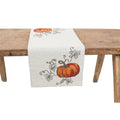 Rustic Pumpkin Crewel Embroidered Fall Table Runner 16 By 36 Inch