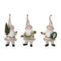 Rustic Santa Figurines With Tree And Wreath Set Of 3