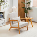 Rustic Side Chair Accent Chair With Wood Legs Beige Reception Chair Arm Chair Vanity Chair Dressing Chair