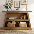 Rustic Solid Wood Console Table Entryway Table With Storage Shelves Sofa Table For Hallway Living Room Foyer Entrance