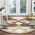 Rustic Southwestern Geometric Round Rug