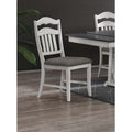 Rustic Style Dining Chairs Antique White Ladder Backrest