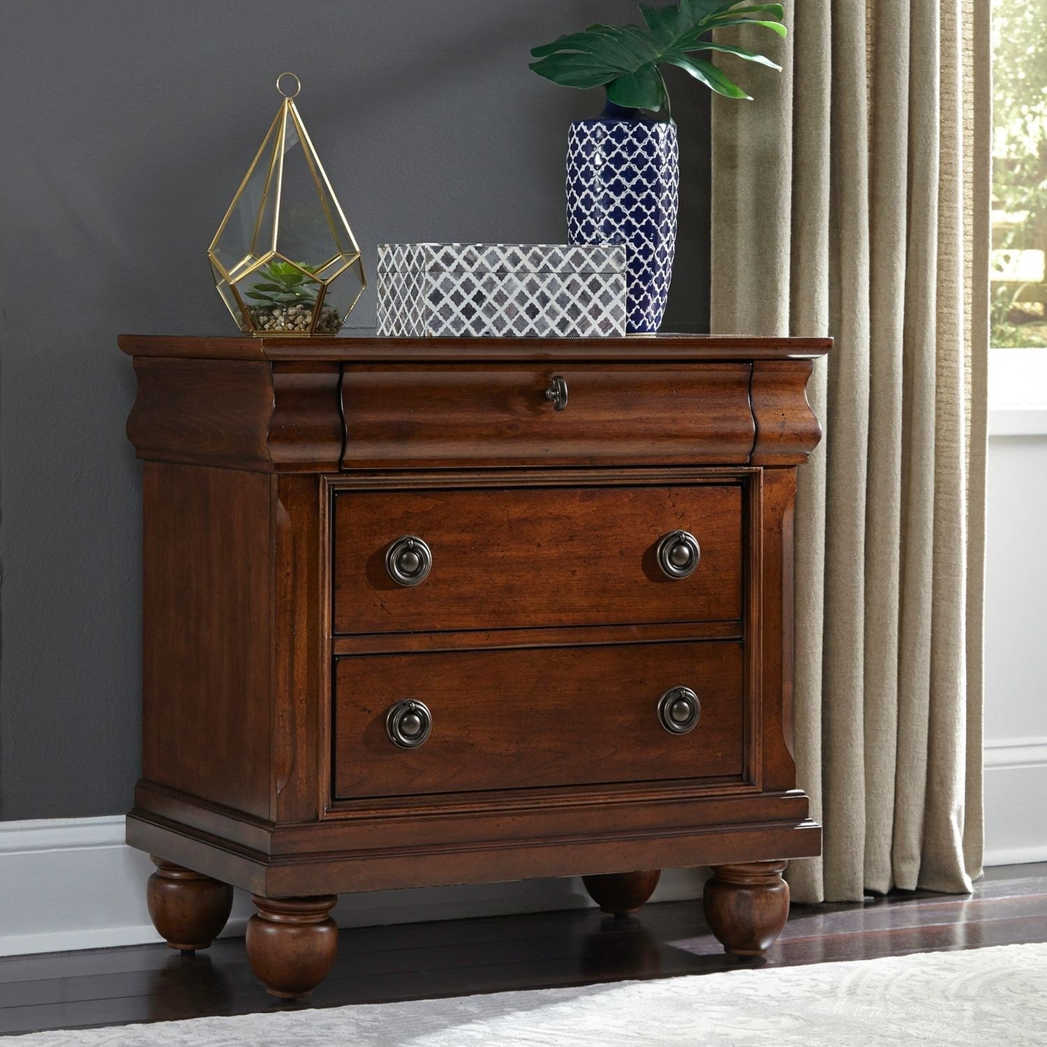 Rustic Cherry Traditions 3 Drawer Nightstand