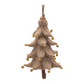 Rustic Tree Ornaments Set Of 4 5.25 Plastic With Jute Hanger