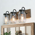 Modern Mason Jar Glass Wall Sconces For Bathroom N A
