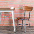 Lancaster Home Grey And Brown Metal And Wood Industrial Chair