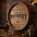 Rustic Whiskey Barrel Wall Decor Sign Framed Natural Wood Plaque For Man Cave Home Bar Kitchen Garage Office 18