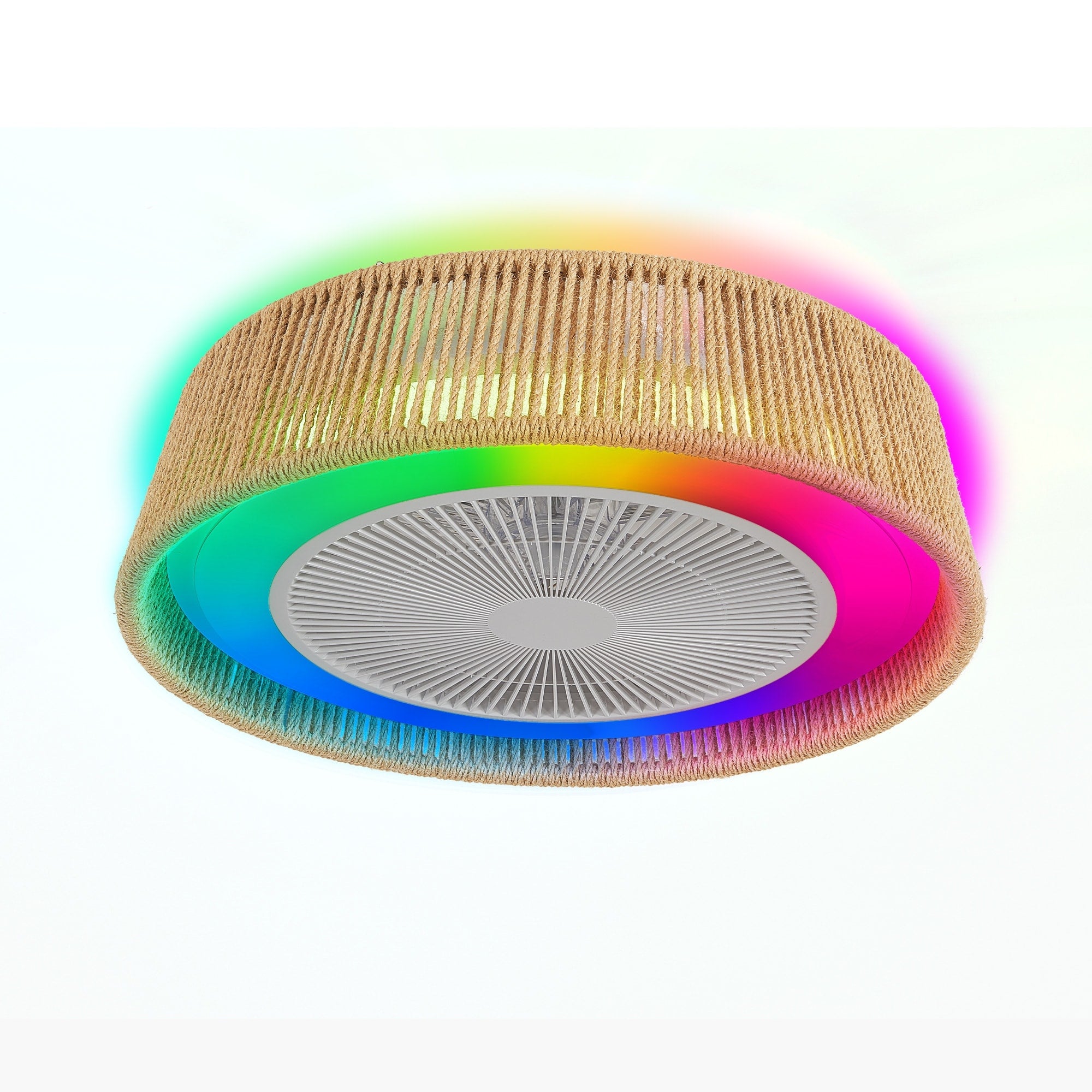 Rustic White Ceiling Fan With Remote Control And Lights