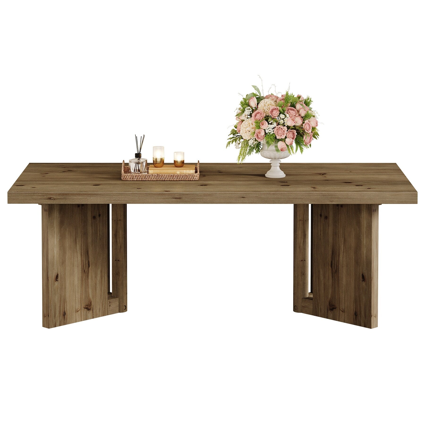 Rustic Wood Coffee Table 47 Inch Farmhouse Rectangle Center Table
