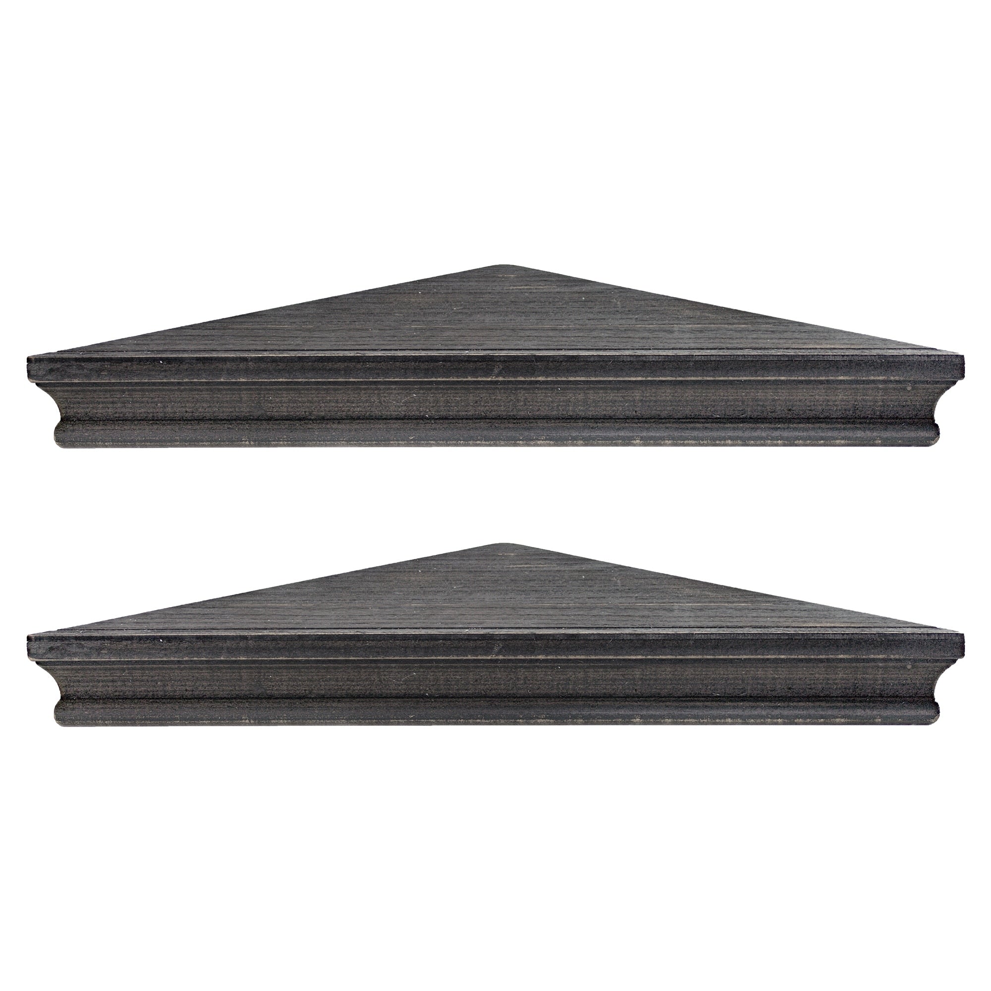 The Gray Barn Haven Rustic Wood Floating Black Corner Shelves Set Of 2
