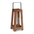 Rustic Wood Framed Glass Lantern 16 H