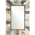 American Art Decor Rustic Wood Plank Wall Vanity Farmhouse Mirror Multi