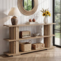 Rustic Wooden Console Table With Storage For Living Room Entryway